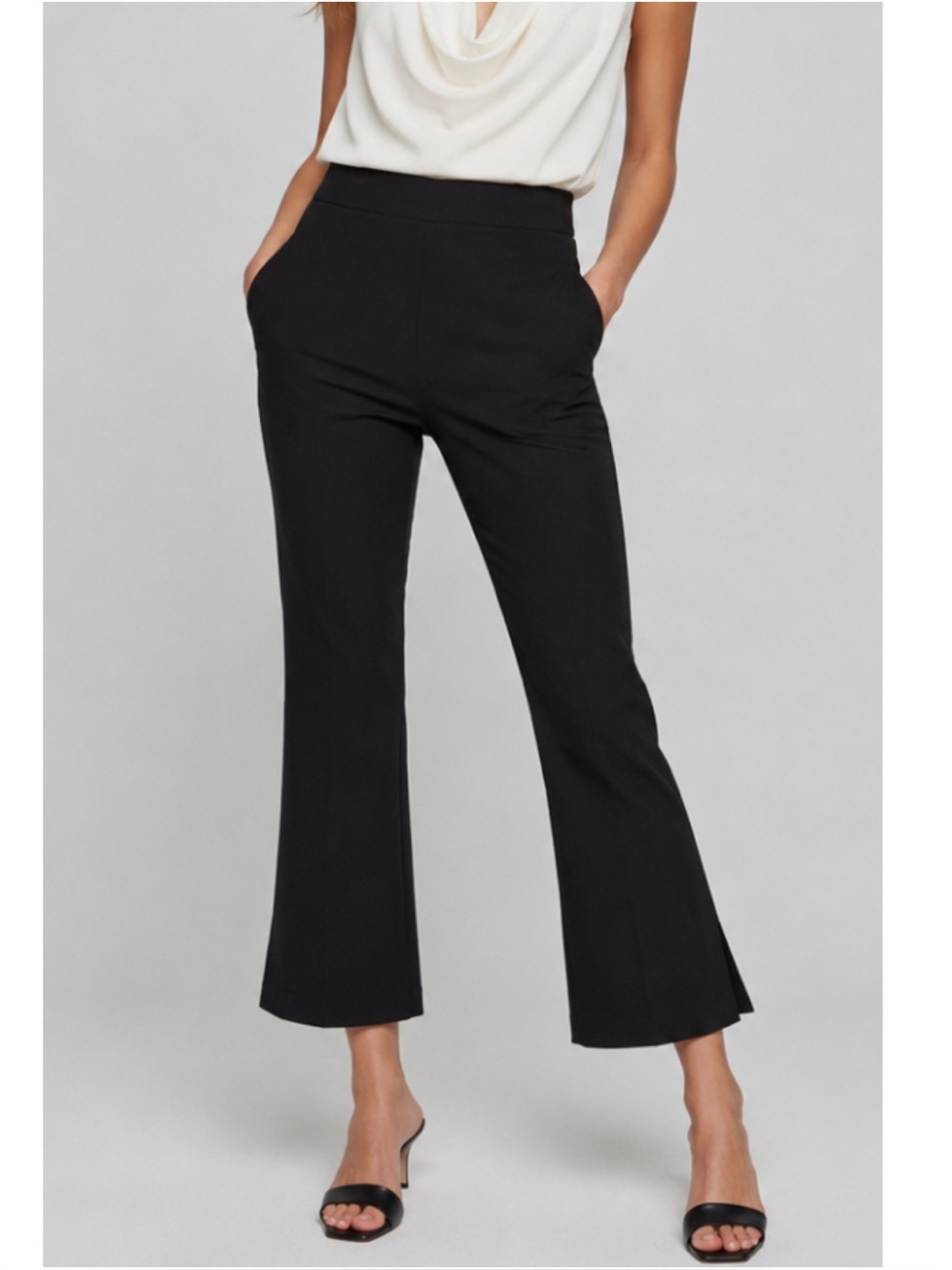 cinq a sept Black Cropped Flare Pants